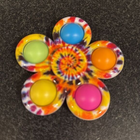 4 Tie-Dye Fidget Spinner Set- Sensory Stress Relief Toys for Kids & Adults - Picture 3 of 8